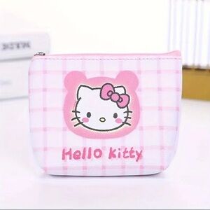 Hello Kitty Wallet - Faux Leather Zippered Coin Purse 4.3 x 3.1 In NIP